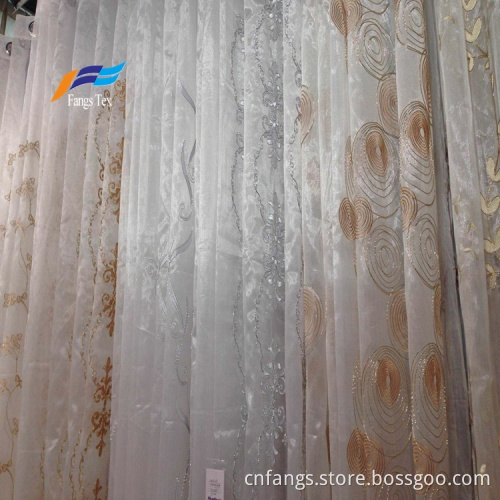 Textile Factory Embroidered Fabric Window Voile Curtain
